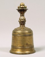 Ritual Bell with Sacred Jewels, Single-Pronged Vajra Ritual Bell and Three-Pronged Vajra Ritual Bell (Three form a set of five ritual bells)image